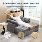 60-Inch Oversized Chaise Lounge with USB Charging Ports