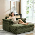 60-Inch Oversized Chaise Lounge with USB Charging Ports