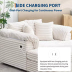 60-Inch Oversized Chaise Lounge with USB Charging Ports