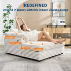 60-Inch Oversized Chaise Lounge with USB Charging Ports