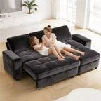 Convertible Storage Sofa Bed with Adjustable Backrest