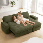 Convertible Storage Sofa Bed with Adjustable Backrest