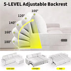 Convertible Storage Sofa Bed with Adjustable Backrest
