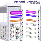 Rolling Craft Storage Cart with Vinyl Roll Holder