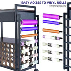 Rolling Craft Storage Cart with Vinyl Roll Holder