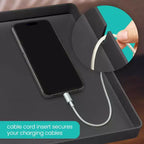 Clip-On Bedside Shelf with Cup and Cord Holder