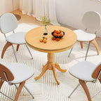 32-Inch Round Pedestal Dining Table for Kitchen and Dining Room