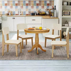 32-Inch Round Pedestal Dining Table for Kitchen and Dining Room