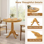 32-Inch Round Pedestal Dining Table for Kitchen and Dining Room