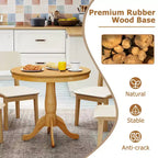 32-Inch Round Pedestal Dining Table for Kitchen and Dining Room