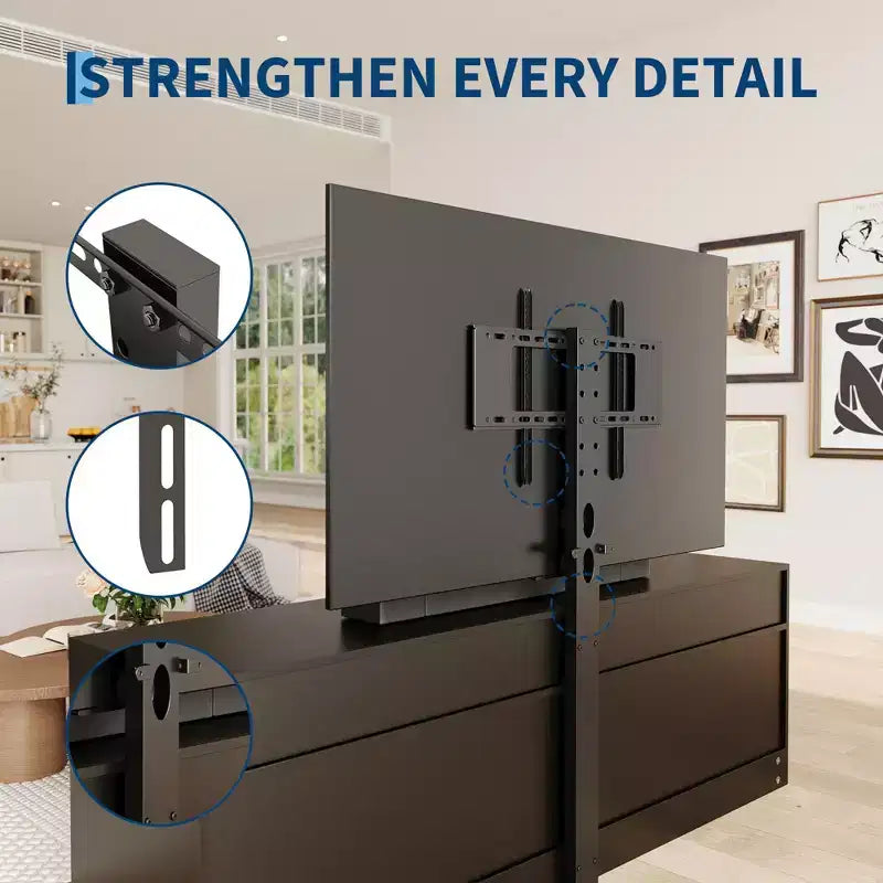 6 Drawer TV Stand Dresser with Mount – Wood Media Console & Storage Center