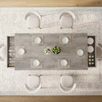 71-Inch Rectangular Dining Table with Storage Drawers and Metal Frame