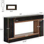 63-Inch 2-Tier Console Table for Entryway, Hallway and Living Room – Black