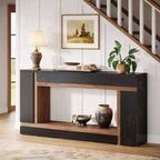 63-Inch 2-Tier Console Table for Entryway, Hallway and Living Room – Black