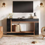 63-Inch 2-Tier Console Table for Entryway, Hallway and Living Room – Black
