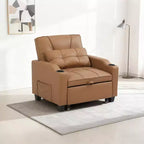 3-in-1 Convertible Sleeper Chair Bed with USB Ports, Cup Holders and Side Pockets