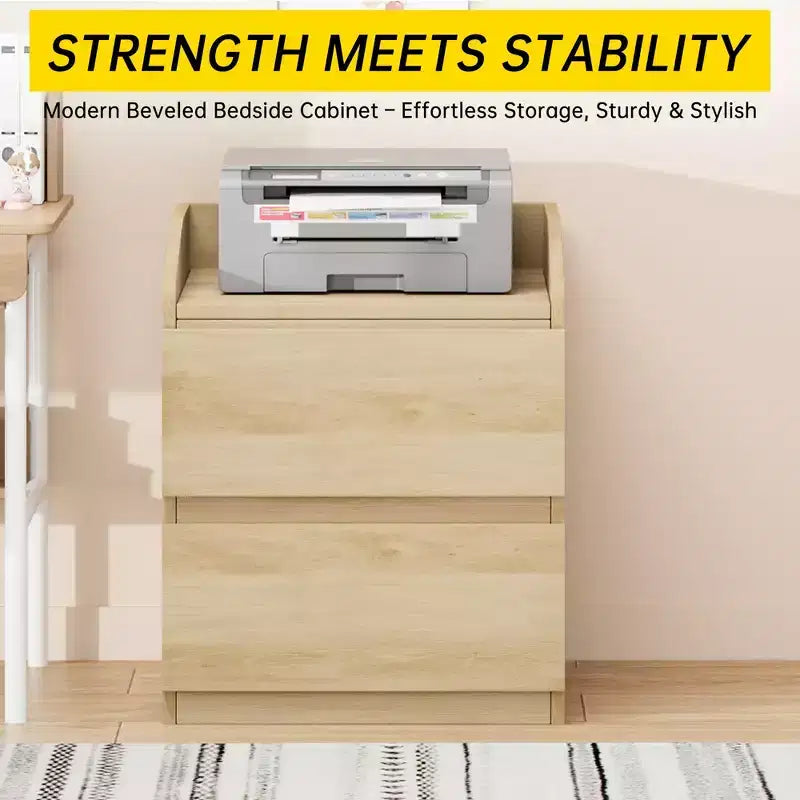 Modern Nightstand with 2 Drawers