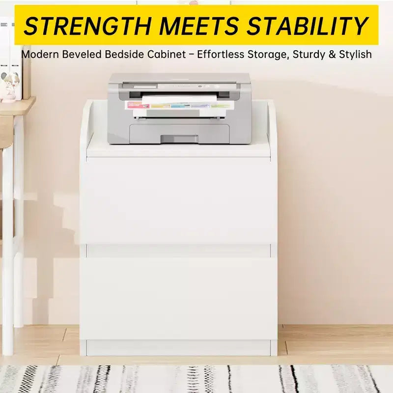 Modern Nightstand with 2 Drawers