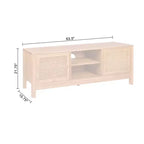 Natural Cane Rectangle TV Stand for TVs up to 70 in. - Natural