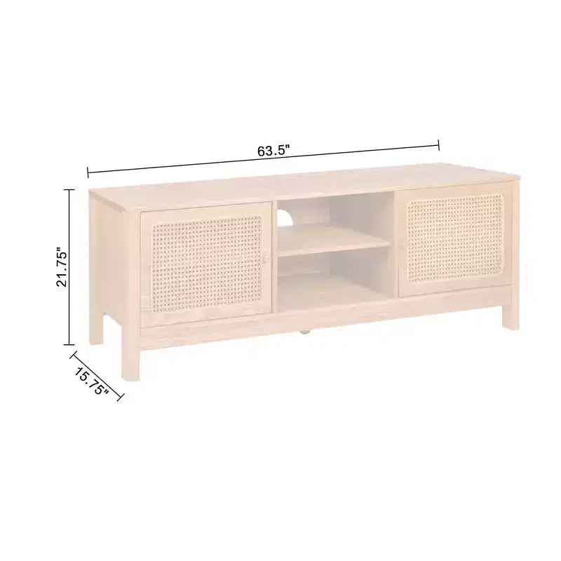Natural Cane Rectangle TV Stand for TVs up to 70 in. - Natural