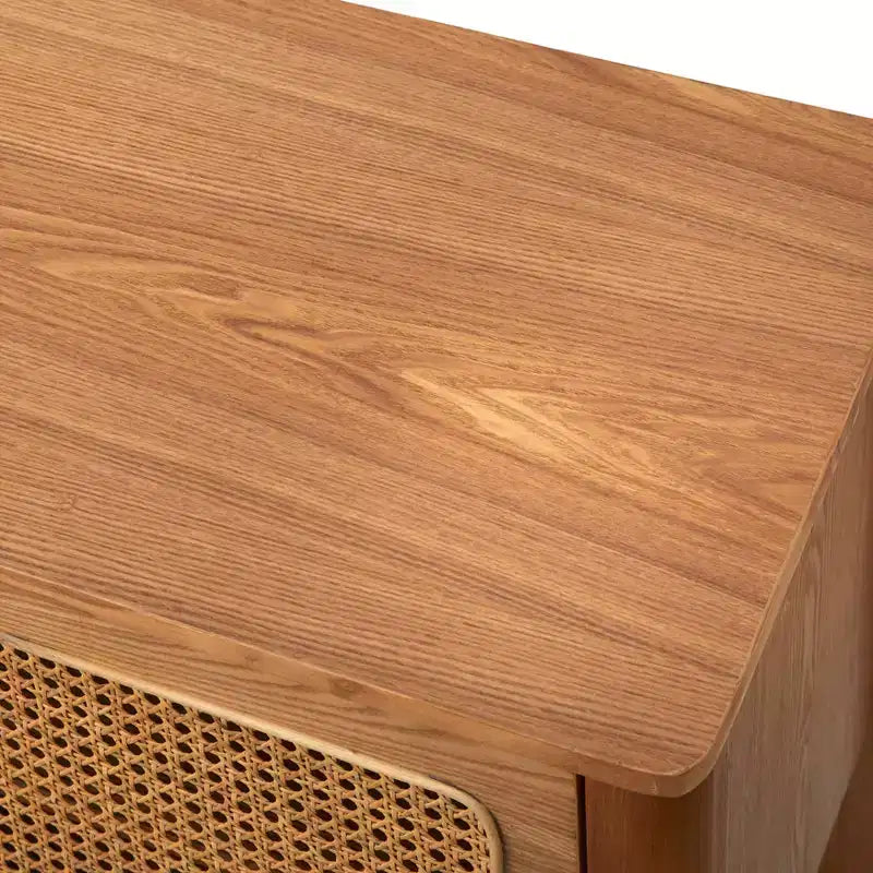Natural Cane Rectangle TV Stand for TVs up to 70 in. - Natural