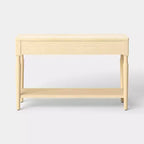 Turned Wood Console Table with Two Drawers - Natural