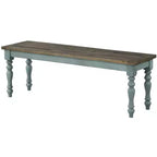 Two-Tone Wood Upholstered Dining Bench
