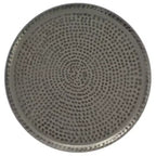 Round Metal Side Table with Hammered Texture