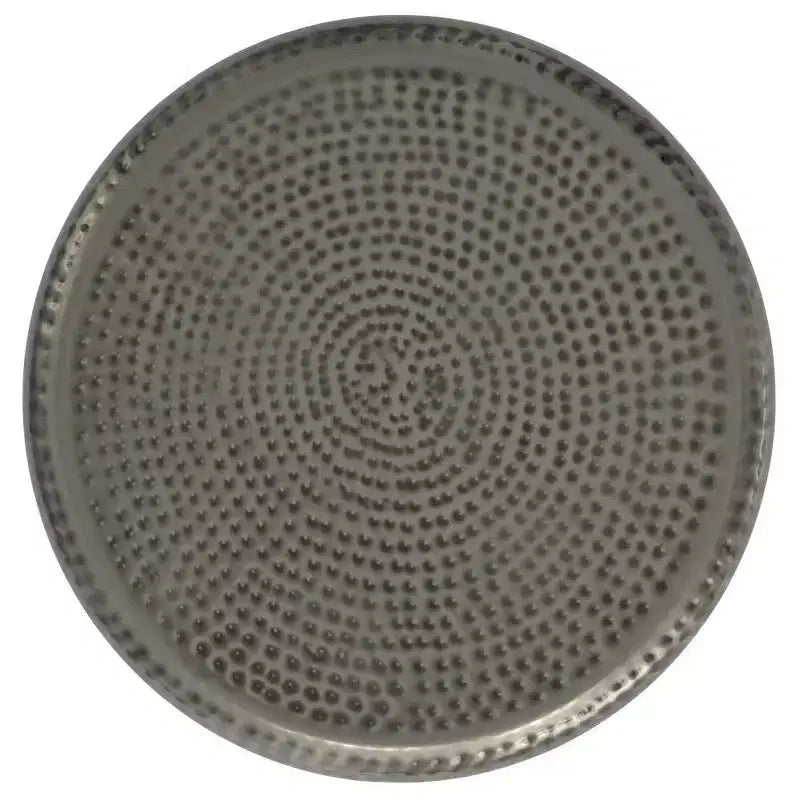 Round Metal Side Table with Hammered Texture