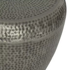 Round Metal Side Table with Hammered Texture