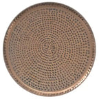 Round Metal Side Table with Hammered Texture
