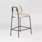 24" Upholstered Counter Height Barstool with Footrest